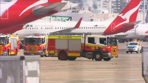 The unidentified substance found on a Qantas flight at Sydney Airport has been deemed to be not suspicious