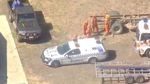 Emergency services at the scene in Broadford. (9NEWS)