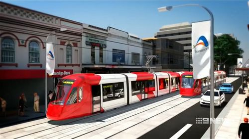 A light rail project is underway that will connect Westmead to Carlingford via Parramatta. Picture: 9NEWS