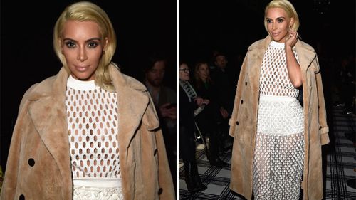 Kim Kardashian attends the third day of Paris Fashion Week. (Getty)