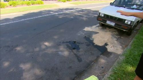 Debris and skid marks are visible on Duffy Avenue, the scene of the crash (9NEWS)