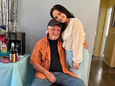 Marla with her father, Kevin McEntire, who was home with her when she gave birth.