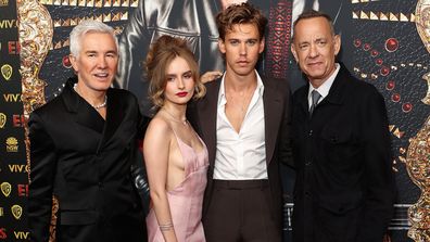 Baz Luhrmann, Olivia DeJonge, Austin Butler and Tom Hanks attend the Sydney premiere of ELVIS at the State Theatre on June 05, 2022 in Sydney, Australia. 