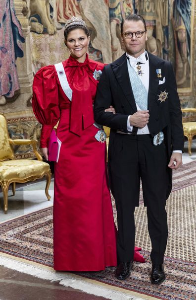 Swedish royals wear tiaras for Nobel Prize Kings Dinner inside palace