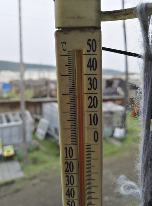 Russia's meteorological service said the thermometer hit 38 Celsius (100.4 F) on Saturday in Verkhoyansk, in the Sakha Republic about 4660 kilometers (2900 miles) northeast of Moscow. (Olga Burtseva via AP)