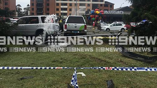 Seven NSW Ambulance crews are responding to reports the truck lost control and careered into the car park of a McDonalds at Fairy Meadow, on the Princess Highway.