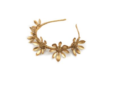 <a href="https://viktorianovak.com.au/collections/crowns-headbands/daisy-life.html " target="_blank">Viktoria Novak Daisy Life headband, $695.</a> <br>
<br>