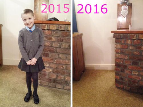Mum shares devastating 'back-to-school' photos to raise awareness about childhood cancer