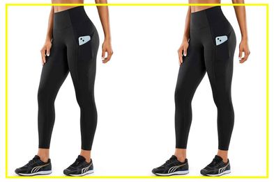 9PR: CRZ YOGA Women's Naked Feeling High Waist Tummy Control Stretchy Sport Running Leggings with Out Pocket-25 Inches