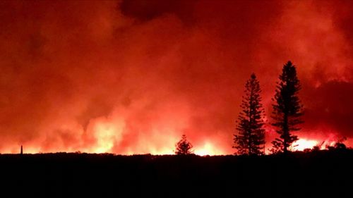 Residents in Teewah were evacuated as a bushfire burned near the township.