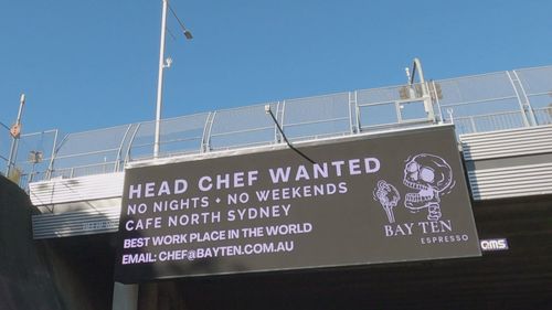 Sydney cafe uses billboards to advertise job vacancy