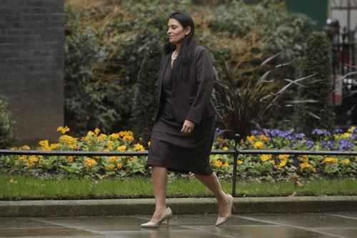 British Lawmaker Priti Patel, the Home Secretary arrives at 10 Downing Street in London (Photo: February 13, 2020)