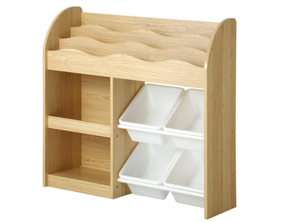 AMAZON - OIKITURE 3-Tier Kids Bookshelf, Toy Box Storage Organiser