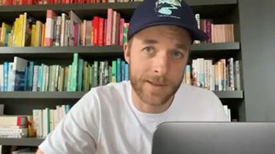 Hamish Blake in his Zoom for one more Instagram series