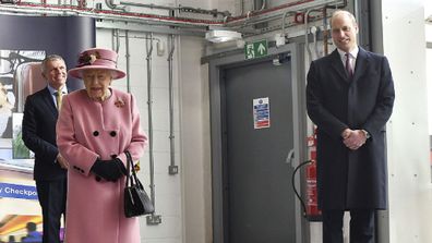 Queen Elizabeth and Prince William view a demonstration of a Forensic Explosives Investigation.