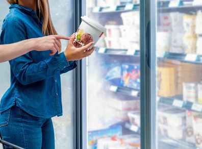 shopping for ice-cream at a supermarket