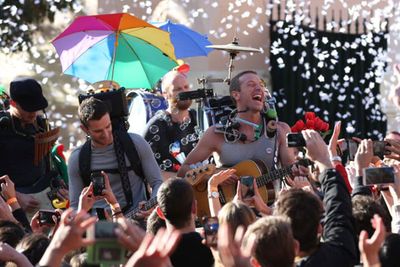 Coldplay's biggest fans lined the main streets of Newtown today, to be front and centre of the band's crazy music video 'A Sky Full of Stars'... thanks to the guys heads up on Twitter yesterday! <br/><br/>Have a flick through to see the best pics of the day... <br/>