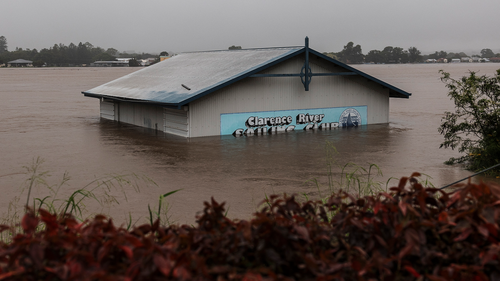 Clarence River Sailing Club in South Grafton was swallowed by floodwaters.