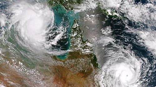 Satellite map of cyclones in northern Australia (Getty)