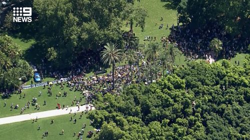 Hundreds of people were at The Domain in Sydney today.