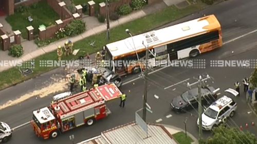 The collision occurred on Asquith Street in Box Hill. (9NEWS)