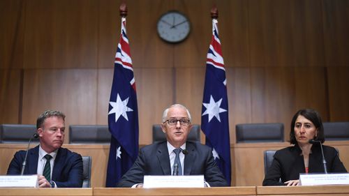 Prime Minister Turnbull speaks to state and territory leaders during a meeting on counter terrorism. (AAP)