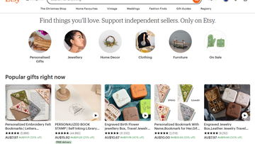 A screen shot of Etsy&#x27;s website