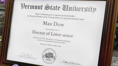 Ashley Dow Max the cat doctorate Vermont University