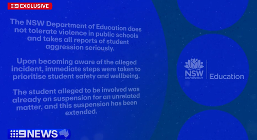 Il Dipartimento dell’Istruzione ha rilasciato questa dichiarazione a Nine News.
