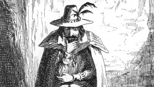 A sketch of Guy Fawkes, by illustrator George Cruikshank. (Getty)