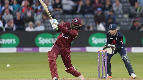 Gayle batting during the Third Royal London ODI at Bristol County Ground. (AAP)