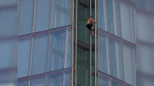 Police caught up with the daredevil inside the Shard tower after the climb, but he wasn't arrested.