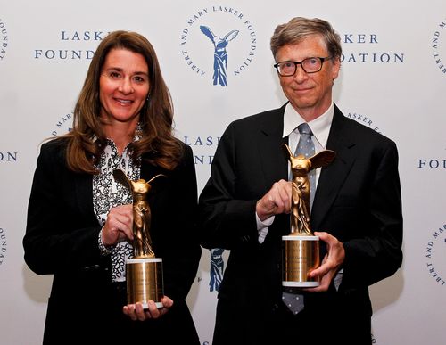 Melinda Gates and Bill Gates of the Gates Foundation, winners of the Public Service Award, at The Lasker Awards 2013.