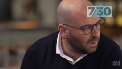 George Calombaris breaks down apologies for underpaying staff in ABC 7.30 interview.