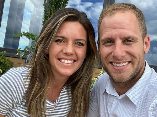 Caleb Flynn, 39, (right) was arrested and charged with his the murder of his wife Ashley Flynn (right).