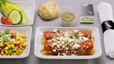 American Airlines pasta inflight meal