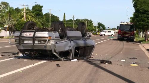 Boy, 12, charged after ‘stolen’ mini-van crash in Townsville 