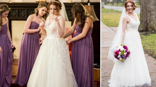 A US woman has become the third generation to wear an heirloom wedding dress. (Chameleon Imagery)