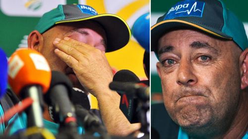 An emotional Lehmann announced his decision to resign yesterday, saying "it's only fair" that he step down. Picture: AAP.