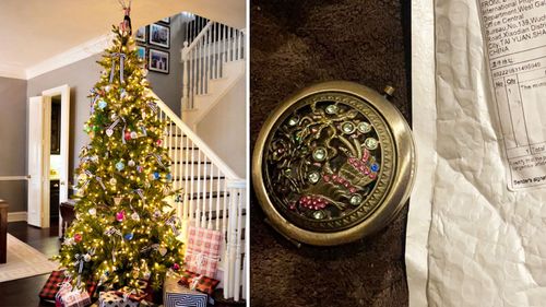 Beth Call ordered the Christmas tree on the left from a seller on Facebook, but got sent a compact mirror instead.