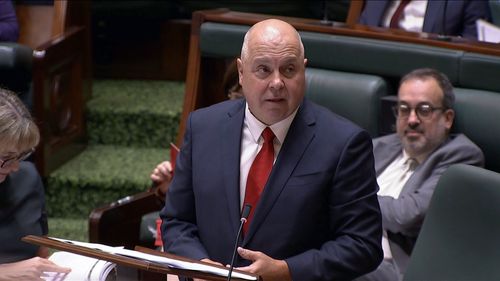 Treasurer Tim Pallas delivers the 2022-23 Victorian state budget