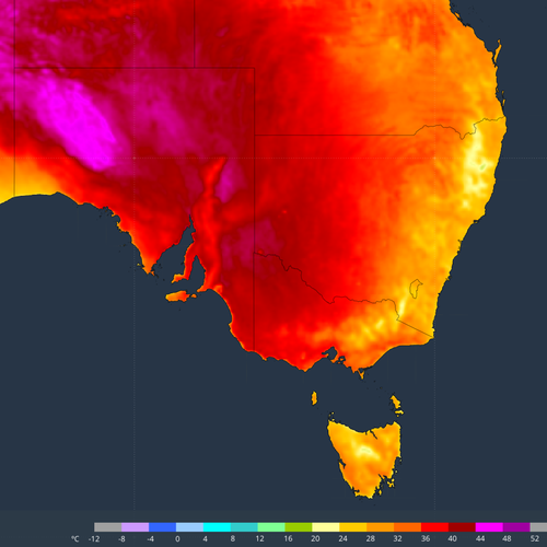 Hot weather in South Australia, Victoria and Tasmania 