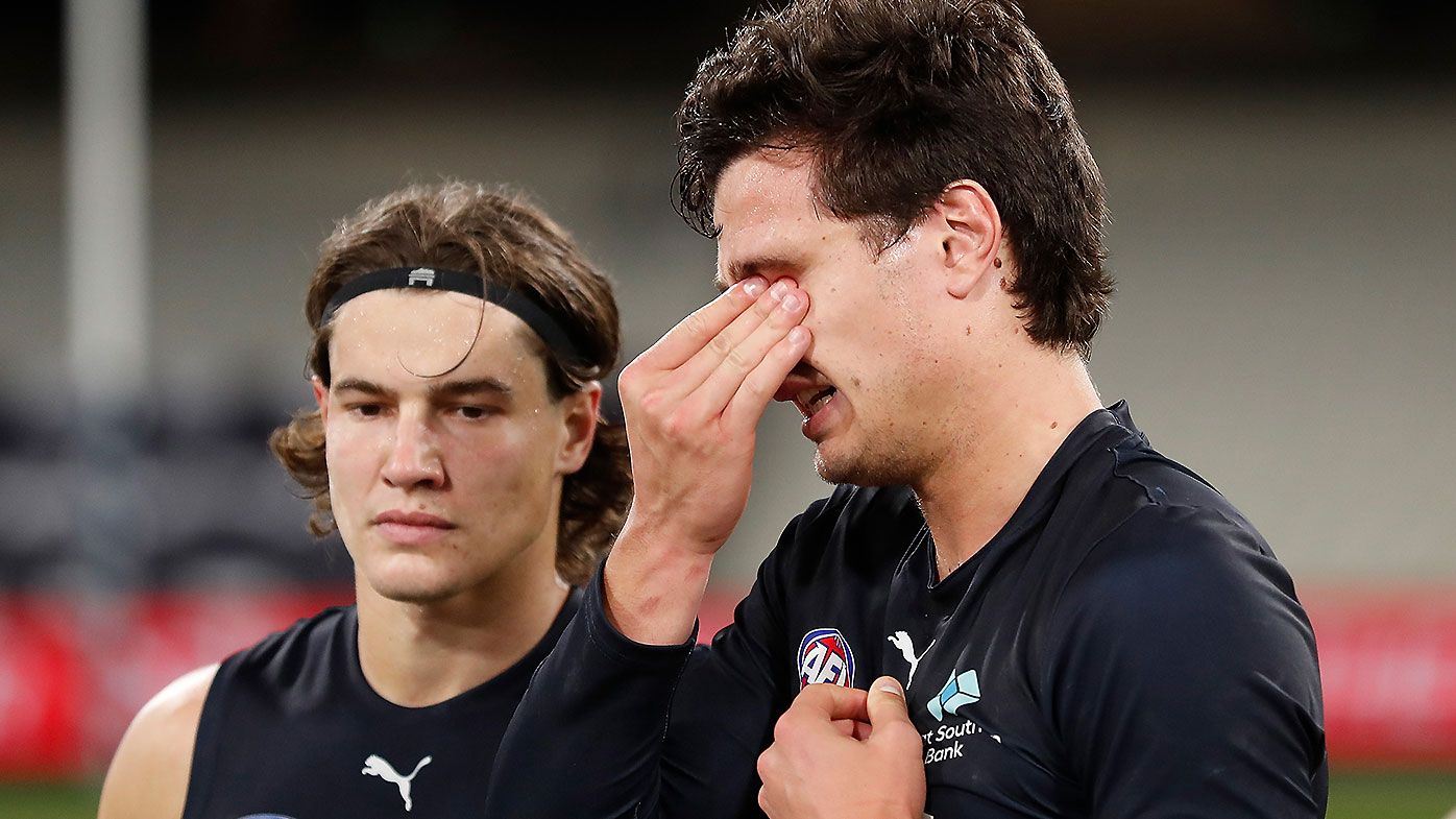 AFL: Jack Silvagni fights back tears as Carlton secures thrilling comeback win over Collingwood