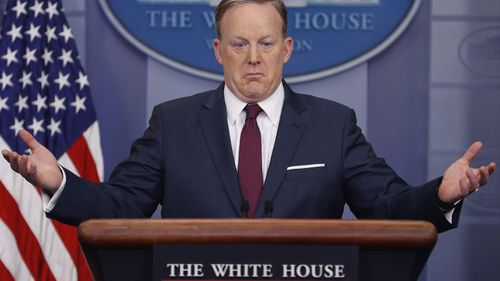 Then-White House press secretary Sean Spicer during the daily White House press briefing on March 24, 2017. Photo: AP