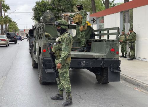 Mexican army soldiers prepare a search mission for four US citizens kidnapped by gunmen at Matamoros, Mexico, Monday, March 6, 2023. 