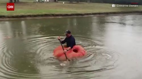US farmer carves 412 kg pumpkin into circular kayak
