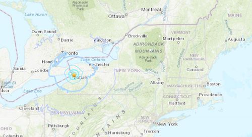The US Geological Survey preliminarily reported a 3.8 earthquake centered east of Buffalo in the suburb of West Seneca at about 6.15am. 