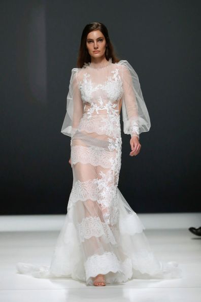 Naked, sheer wedding dress trend: The daring style beloved by celebrities  and influencers and dominating catwalks - 9Style