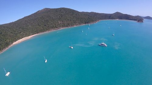 Cid Harbour is a popular anchorage location for charter boats that flock to the Whitsundays.