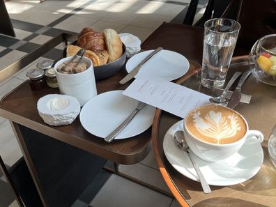 There was so much food at breakfast we needed a second table to hold it all.